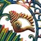 Multi Color Upcycled Steel Painted Fish and Shell Metal Wall Art Indoor Outdoor Decor